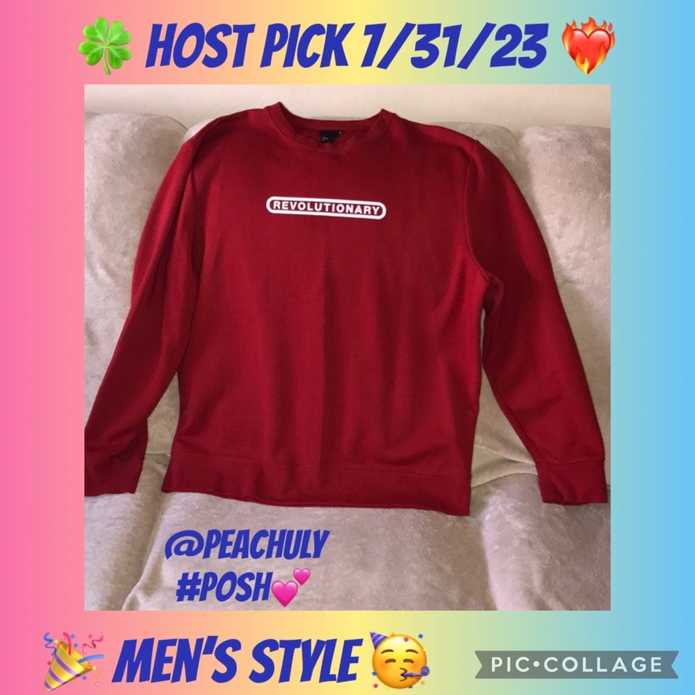 H&M US XL Red and white REVOLUTIONARY sweatshirt 💕